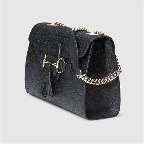 gucci emily shoulder bag review|guccissima shoulder bag black.